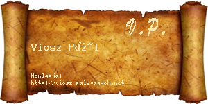 Viosz Pál névjegykártya